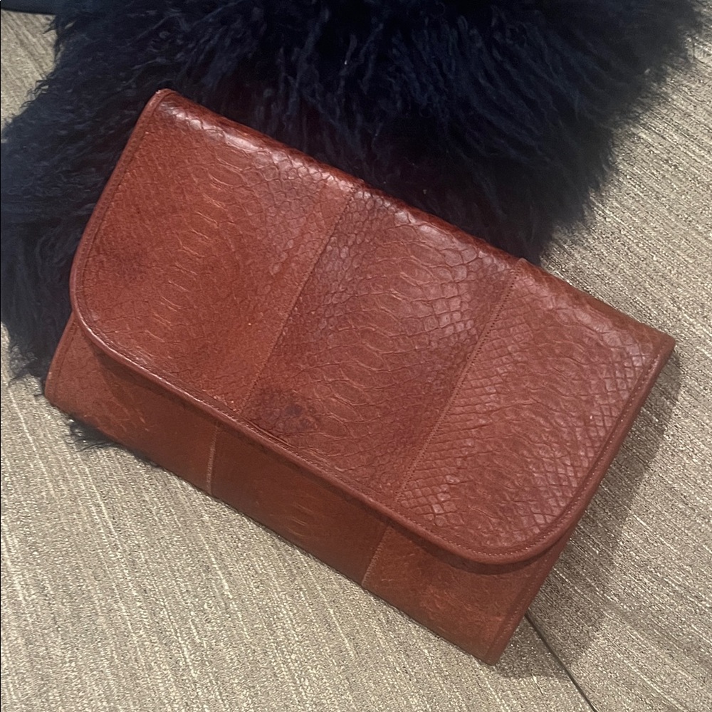 Carlos Falchi Oversized Python Clutch - image 1